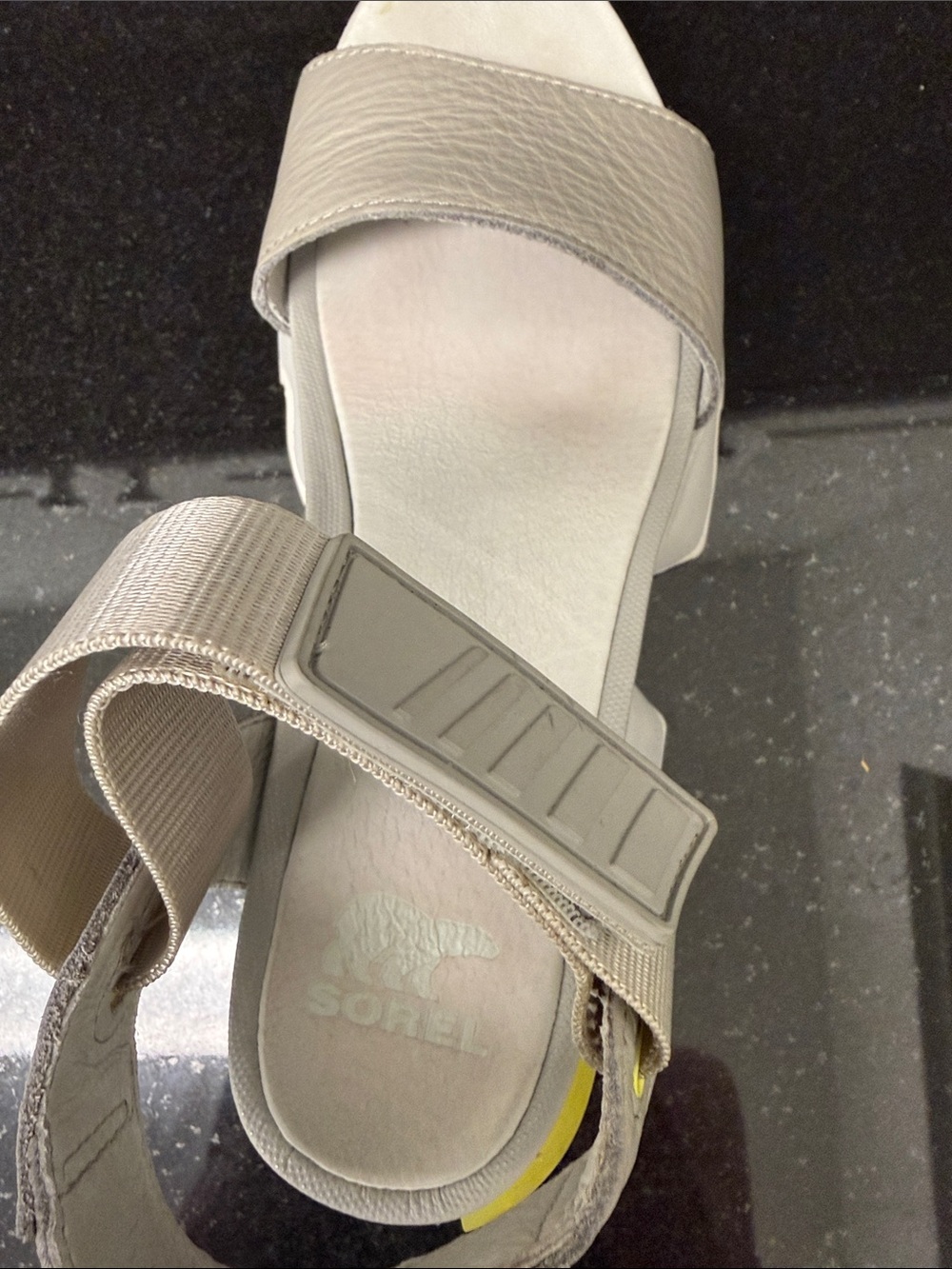 Sorel Leather Sport Sandals with Neon Accent - Picture 6 of 8